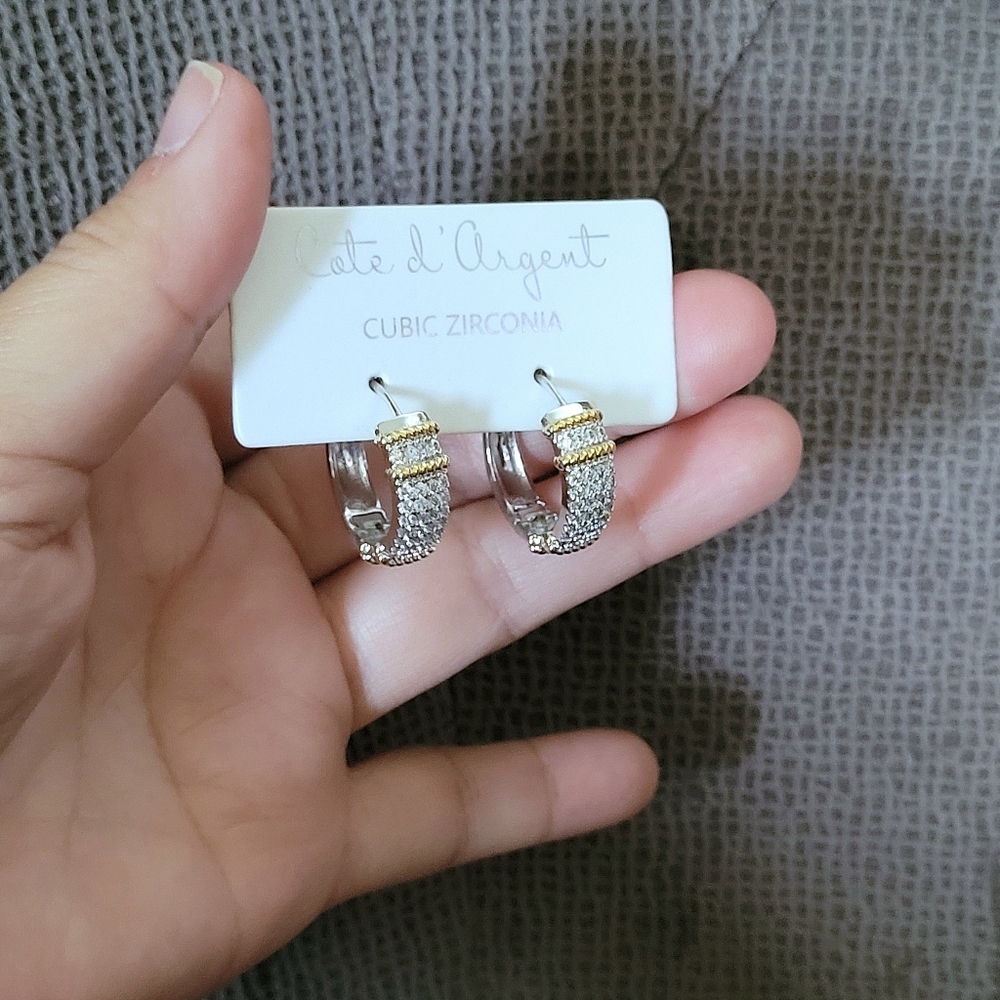 Cote d'Argent Cubic Zirconia💎 Hoops - NWT - Picture 12 of 15